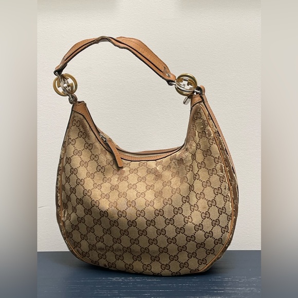 Gucci Monogram Hobo with hood and silver hardware - Picture 1 of 16